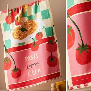 Anthropologie Pasta Lover’s Club Cotton Dish Towel